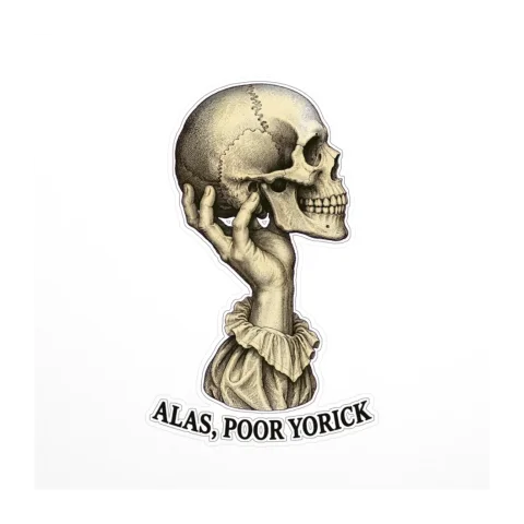 Alas, Poor Yorick Skull Sticker