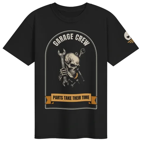 Garage Crew Skull Tee: Parts Take Their Time