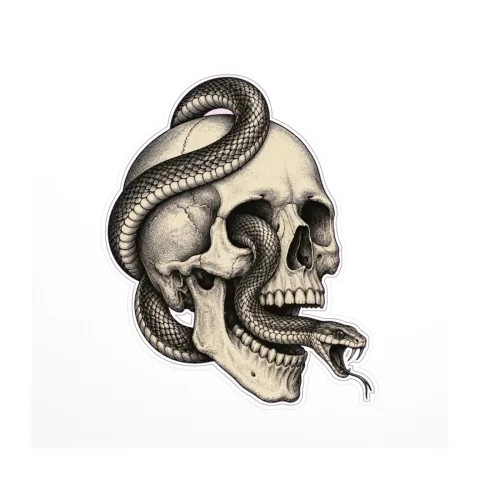 Skull and Snake Sticker
