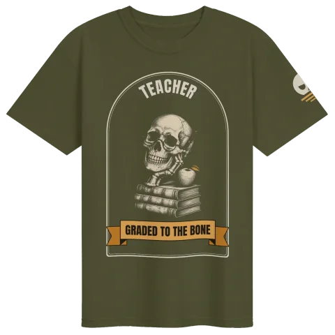 Teacher Skull Tee: Graded to the Bone