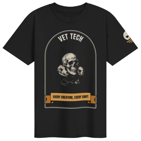 Vet Tech Skull Tee: Every Creature, Every Shift