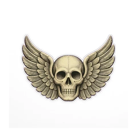 Winged Death's Head Sticker