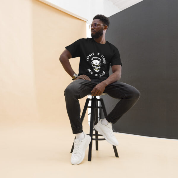 FORGED IN BLOOD PAID IN SWEAT - Kettlebell Skull Unisex Classic Tee - Image 3