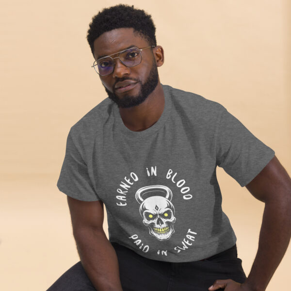 FORGED IN BLOOD PAID IN SWEAT - Kettlebell Skull Unisex Classic Tee - Image 20