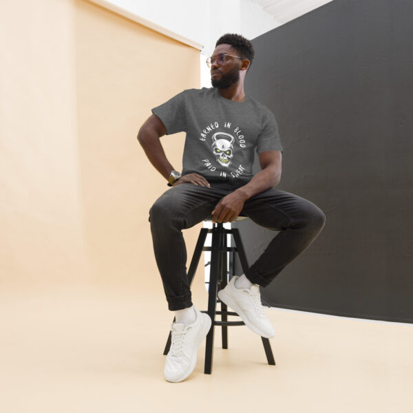 FORGED IN BLOOD PAID IN SWEAT - Kettlebell Skull Unisex Classic Tee - Image 19