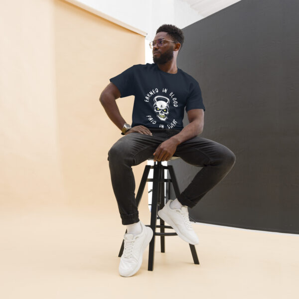 FORGED IN BLOOD PAID IN SWEAT - Kettlebell Skull Unisex Classic Tee - Image 5