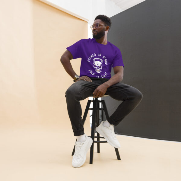 FORGED IN BLOOD PAID IN SWEAT - Kettlebell Skull Unisex Classic Tee - Image 7
