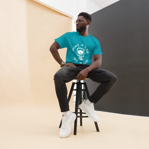 FORGED IN BLOOD PAID IN SWEAT - Kettlebell Skull Unisex Classic Tee - Image 27