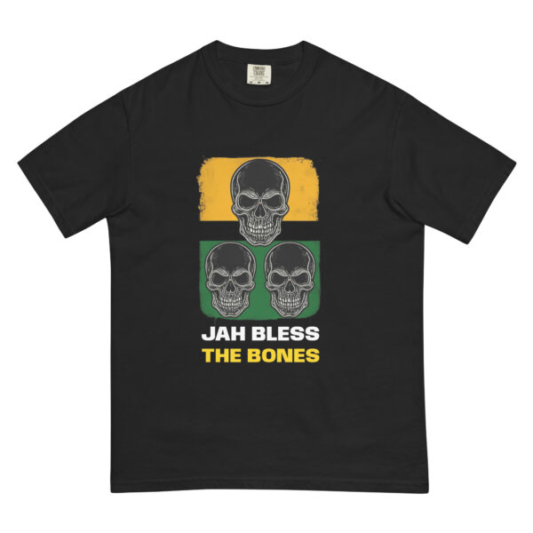 Jah Bless The Bones Caribbean Skull - Unisex garment-dyed heavyweight t-shirt - Image 4